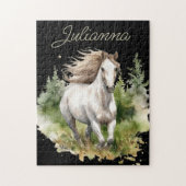 Paard Waterverf Wit Arabisch Paard Pony Natuur Legpuzzel (Verticaal)