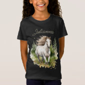 Paard Waterverf Wit Arabisch Paard Pony Natuur T-shirt (Voorkant)