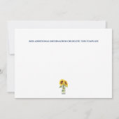 Paard waterverf zonnebloem robuust westers chic save the date (Achterkant)