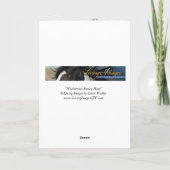 Paard Wenskaart - Mischievous Snowy Mare Kaart (Achterkant)