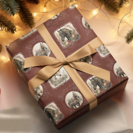  Paard Western Cowboy Kerst Cadeaupapier