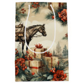  Paard Western Cowboy Kerst Medium Cadeauzakje (Voorkant)