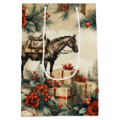  Paard Western Cowboy Kerst Medium Cadeauzakje (Achterkant)