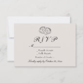 Paard Western Rustiek Country Ivoor Elegant Huweli RSVP Kaartje (Voorkant)