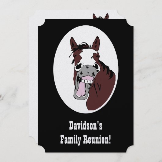 Paard Western Thema Familie Reünie Custom Invite Kaart (Voorkant / Achterkant)