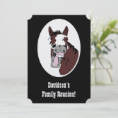 Paard Western Thema Familie Reünie Custom Invite Kaart (Staand voorkant)