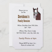 Paard Western Thema Familie Reünie Custom Invite Kaart (Achterkant)