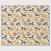 Paard Westerne  hengsten in Golden Trees Cadeaupapier (Vlak)