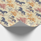 Paard Westerne  hengsten in Golden Trees Cadeaupapier (Hoek)