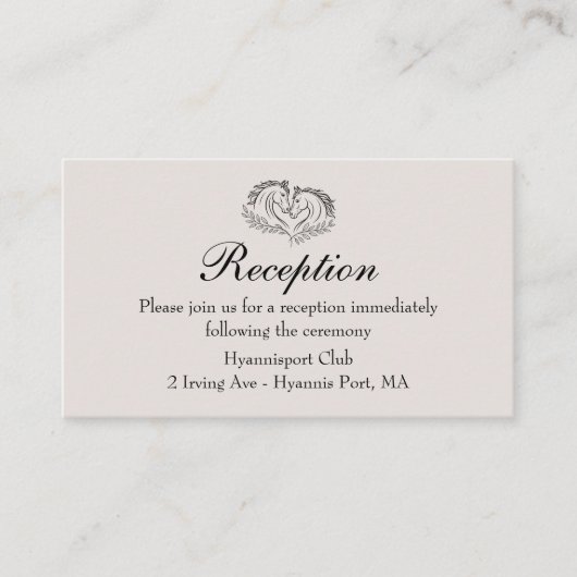 Paard Westerse Landelijke Trouwreceptie Informatiekaartje (Voorkant)