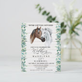 Paard Westerse Trouw Bloemen Hout Rustiek (Staand voorkant)