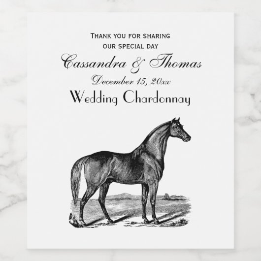  paard wijn etiket (Enkel label)