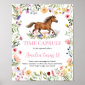Paard Wilde Bloem Verjaardagsfeest Tijdscapsule Bo Poster (Voorkant)