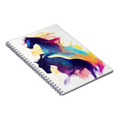 Paard Wilde Natuur Dierlijke Kleuren Kunst Schilde Notitieboek (Rechterzijde)