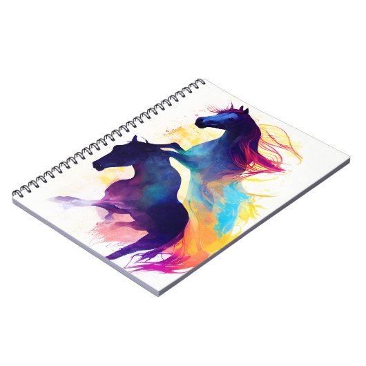 Paard Wilde Natuur Dierlijke Kleuren Kunst Schilde Notitieboek (Linkerzijde)