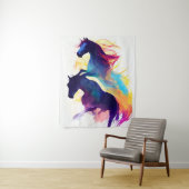 Paard Wilde Natuur Dierlijke Kleuren Kunst Schilde Wandkleed (In situ)