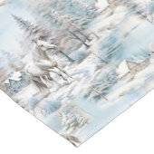 Paard winterpatroon besneeuwd bos landschap korte tafelloper (Hoek)