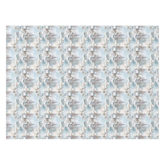 Paard winterpatroon besneeuwd bos landschap tafelkleed (Voorkant (Horizontaal))