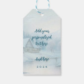 Paard winterscène sneeuwbos Kerstmis Cadeaulabel (Achterkant)