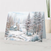 Paard winterscène sneeuwbos Kerstmis Kaart (Achterkant)