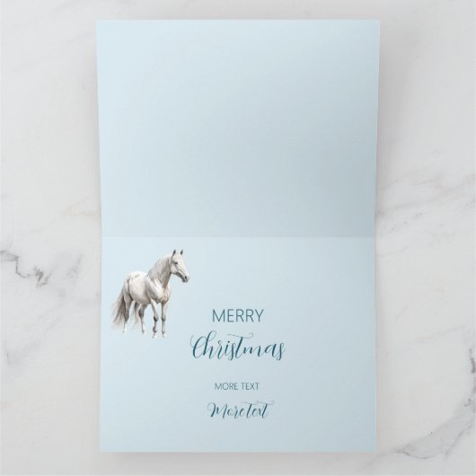 Paard winterscène sneeuwbos Kerstmis Kaart (Binnen)