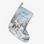 Paard winterscène sneeuwbos Kerstmis Kleine Kerstsok (Voorkant (Hangend))