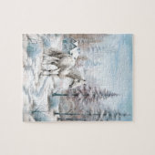 Paard winterscène sneeuwbos Kerstmis Legpuzzel (Horizontaal)