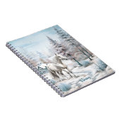 Paard winterscène sneeuwbos Kerstmis Notitieboek (Rechterzijde)