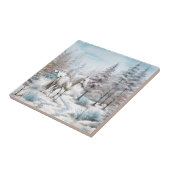 Paard winterscène sneeuwbos Kerstmis Tegeltje (Zijkant)