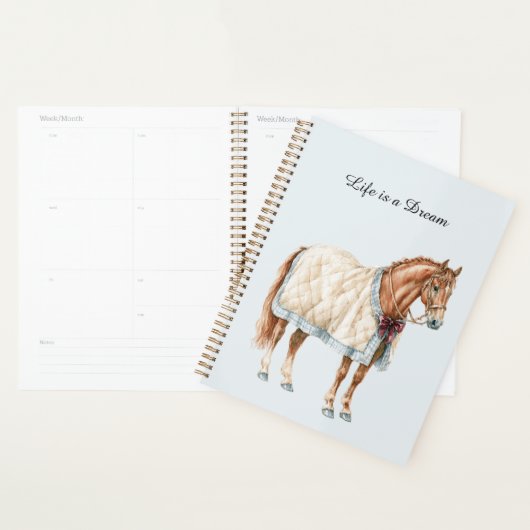 Paard Witte Blauwe Deken Planner (Display)