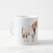 Paard Witte Blauwe Dekent Koffiemok (Voorkant links)