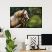 Paard - Witte Hengst Poster (Thuiskantoor)