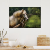 Paard - Witte Hengst Poster (Keuken)