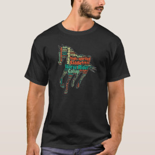 Paard Woord Wolk Vat Racing Rodeo Paard Racer T-shirt