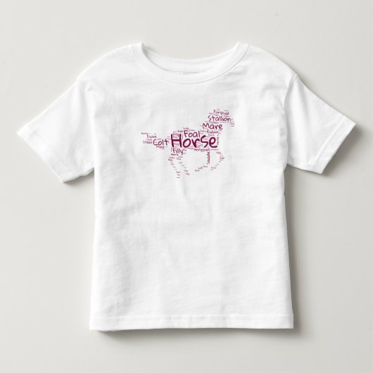 Paard Word Cloud Meisjes T-shirt – Inspirerend Paa (Voorkant)