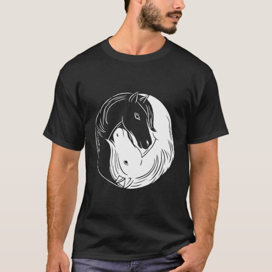 Paard Yin en Yang T-shirt (Voorkant)