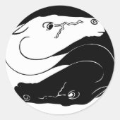 paard yin yang ronde sticker (Voorkant)