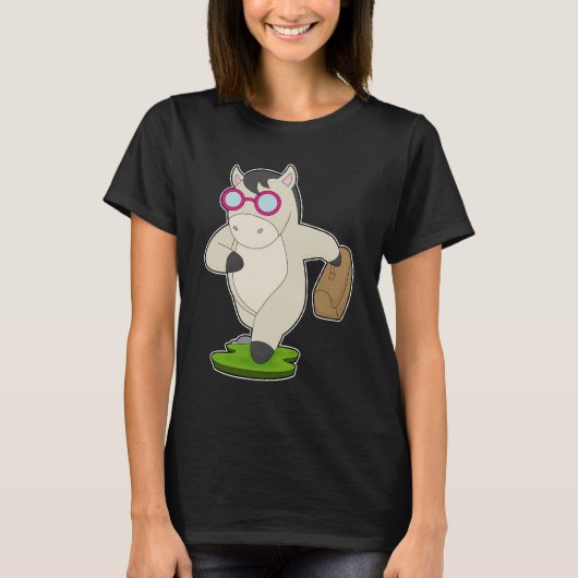 Paard Zakelijke vrouw Briefcase T-shirt (Voorkant)