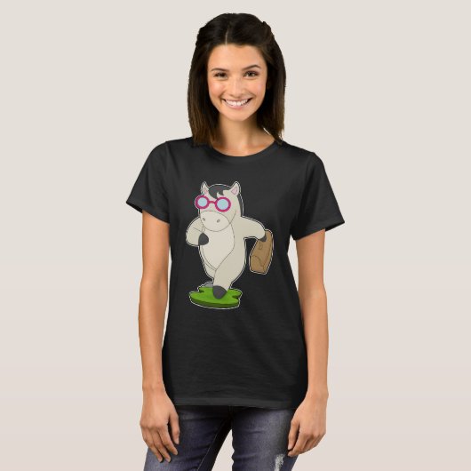 Paard Zakelijke vrouw Briefcase T-shirt (Voorkant volledig)