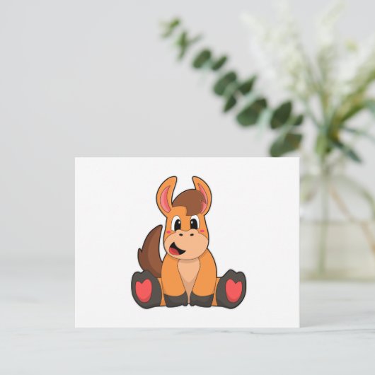 Paard zittend briefkaart (Staand voorkant)