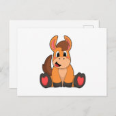 Paard zittend briefkaart (Voorkant / Achterkant)