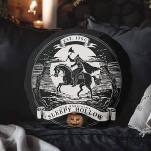 Paard zonder hoofd Slaaphol Halloween Rond Kussen