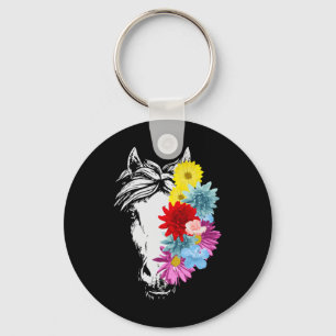 Paard Zonnebloem Leuke Paardrijden Bloem Liefhebbe Sleutelhanger