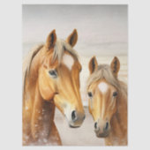 Paard Zonsondergang Strand Scene Achtergrond Tissuepapier (Voorkant)