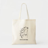 Paard Zwart Tote Bag (Voorkant)