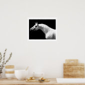 Paard Zwart & Wit Poster (Keuken)