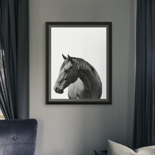 Paard Zwart Wit Stijl Modern Poster