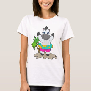 Paard Zwemmen Opblaasbare vlot Zomer T-shirt