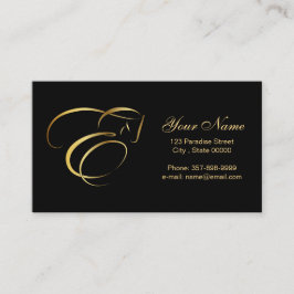 Paardachtigen in goudkleur | Monogram E Paard Visitekaartje