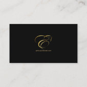 Paardachtigen in goudkleur | Monogram E Paard Visitekaartje (Achterkant)